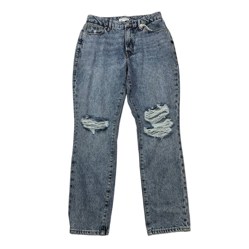 Good American Womens Size 4 Good Classic High-Rise‎ Distressed Jeans NEW 27"x27"